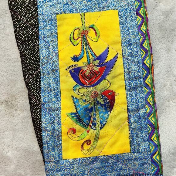 Handmade Quilted Patchwork Holiday Jacket Womens M Cats Birds Art to Wear - Picture 6 of 9